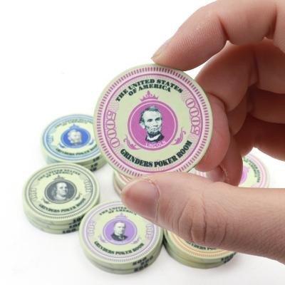 China Factory Custom 10g Ceramic Poker Chips Professinal Stamp Dollar Hot Design Eco-Friendly Customizable For Casino Entertainment Products for sale