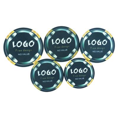 China Eco-friendly Ceramic Poker Chips With Logo Design Marker Chips Card Game Custom Mold Poker 39mm 40mm 43mm 50mm 48.5mm 52mm 55 67 79mm for sale