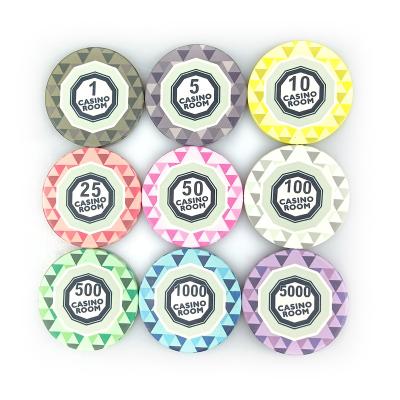 China Eco-friendly Poker Chips Ceramic 12g 43mm Football Poker Chip With White Ring Chip Poker Ceramik for sale