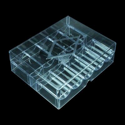 China Acrylic factory sells 200 poker chip tray holder carrier poker chips and 2sets clear acrylic poker wholesale cards for sale