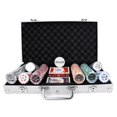 China Clay Factory Directly Supply 300 Poker Chips Aluminum Case To Carry Set Clay Chips Accessories For Gambling Game for sale