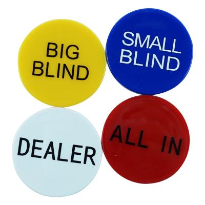 China Professional free design casino set of 4 small blind and large blind, all in and dealer poker buttons for sale