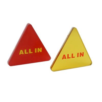 China Eco-friendly RTS Triangle Acrylic All In Poker Button 1pc Acrylic Baccarat All In For Casino Accessories In Stock for sale