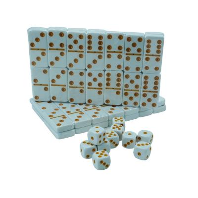 China Game Factory Wholesale White Dice Double 6 Bone Dominoes 16mm Set Set Custom Color And Logo For Tabletop Game for sale