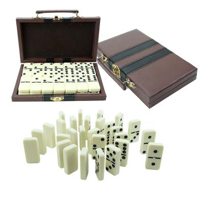 China Kaile Eco-Friendly and Durable Professional Dominoes Double Domino 6 Jumbo Set with PU Resume Large Domino Chips for Casino Gambling Games for sale