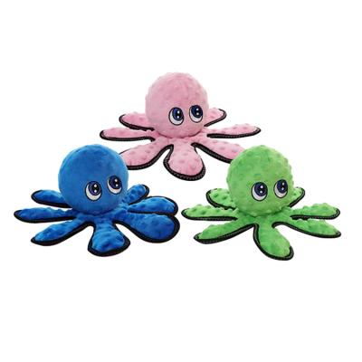 China Customized Viable Unique Design Octopus Plush Stuffed Pet Squeaky Toy For Puppy Teddy Dog w/9 Squeaker for sale