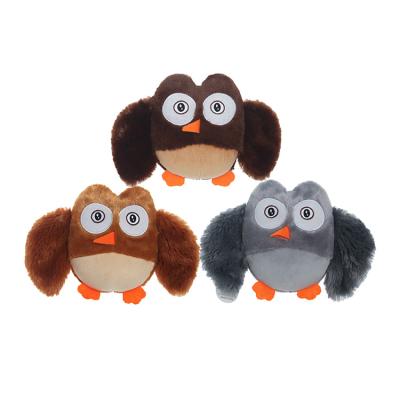 China Custom Viable Dog Chew Toys Color Owl Pet Plush Squeak Toys for Chewer for sale