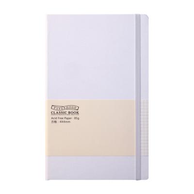 China Hardcover Book Notebook With Logo Custom PU Leather Cover Waterproof White Hardcover Book Grid School Notebook for sale