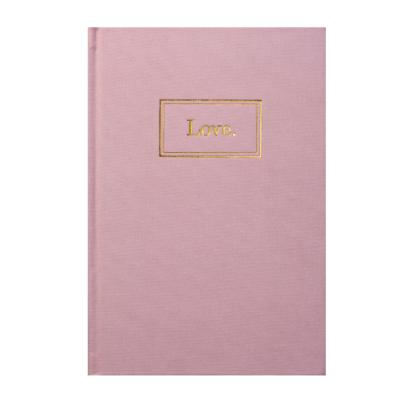 China Personalized Canvas Cover Design Pink Love Canvas Journals Custom Hardcover Journal Printing A5 Cover Hardcover Journal for sale