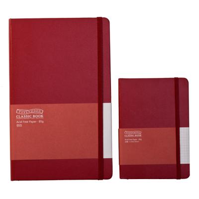 China Custom PU leather cover hardcover book printing hardcover notebook a5 sublimation notebook red blank for sale