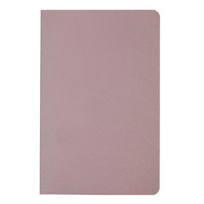 China Custom PU Leather Faux Leather Cover Small Hardcover Notebook Pocket Lined Stationary Notebook Pink for sale