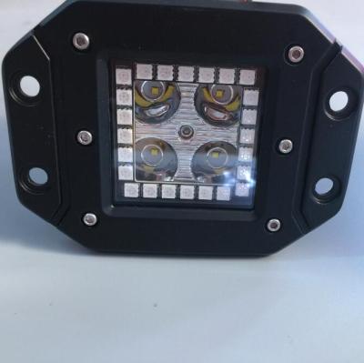 China RGB LED LIGHT GUIDE Flush Mount Work Light Bar Led Pods Cube RGB Off Road Lights for sale