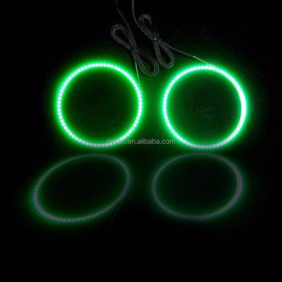 China Top Super Bright Led Shine 12v Headlights Car Accessories Led Lights RGB Colorshift Halo Ring Led Angel Eyes for sale