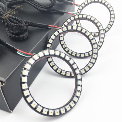 China RGB halo rings / sequential halo rings colorshift sk6812 rgb halo ring 90mm halo led fog light for sale