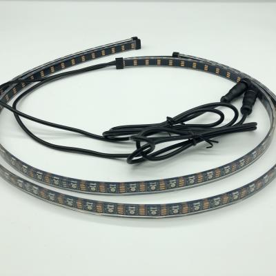 China Wheel Lights 60cm 90cm Phone App Control Waterproof Flooding Vehicle Led Underglow Multi Color Flexible RGB Led Car Light Strip for sale