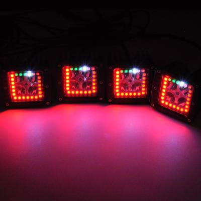 China Light Bar With Halo Flow RGB Pods Led Halo Ring Plug And Play Pod Cube For 4x4 Trucks Work Light for sale