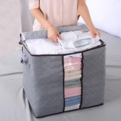 China Large Capacity Sustainable Non-woven Fabric Quilt Storage Bag Pillow Clothes Waterproof Pocket Household Wardrobe Closet Instruments Organizer for sale