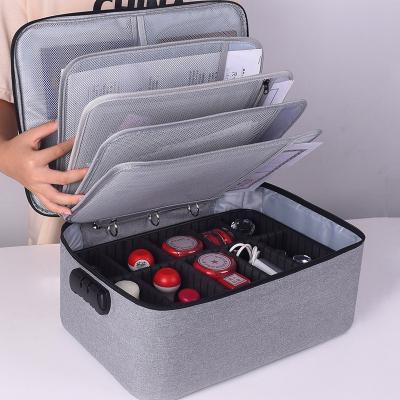 China Home Safe Functional Polyester Document Organizer Briefcase A4 Folder Holder Bag Cover Purse Passport File Storage Case Polyester for sale