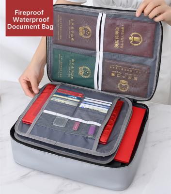 China Fireproof Waterproof Passport Certificate Office Pocket Cash Folder Bag Documents Storage Folder Important Organizer Item for sale