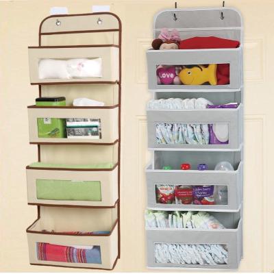 China Door behind hang; Four Layers Design Space Saving Multifunctional Bedroom Classified Storage Bag Tools Organizer Door Behind Hanging Pocket Household Products Accessories for sale