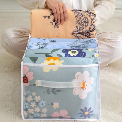 China Multifunctional 5 Grids Storage Box Sheets Stitches Cover Four-piece Clothes Jeans Wardrobe Organizer Stack Pants Foldable Washable Home for sale