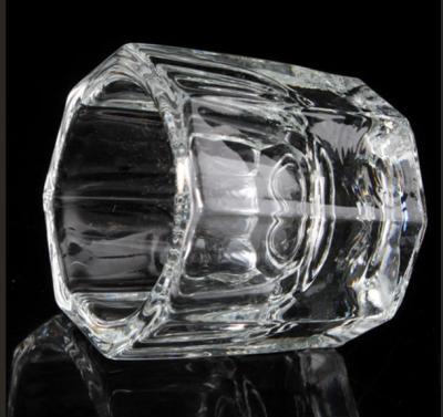 China Crystal Glass Cup Dappen Dish Unique Cosmetic Glass Dish Nail Art Acrylic For Liquid Powder Tool for sale