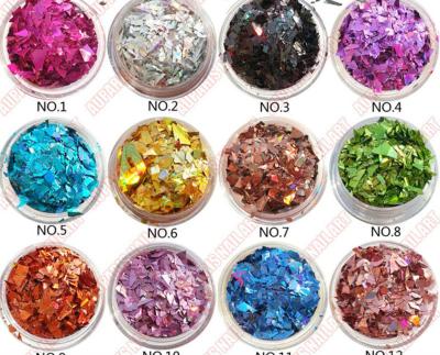 China Nail Tips Decoration Hot Sale New Colors Acrylic Nail Art Tips Design Gel Nail Art Decorate Decorative Metallic Glitter Flake AGF-94, for sale