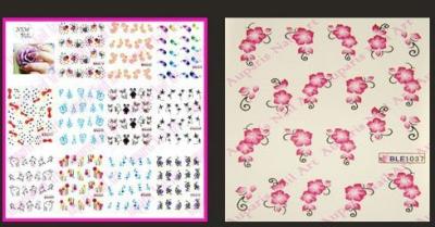 China 3D or 2D Fashion New Colors Water Nail Art Decorations Design Nails Transfer Stickers Feathers Decals 2015871 for sale