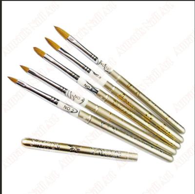 China Pure NAIL #4/#6/#10#18 100% Kolinsky Nail Brush with Metal Handle for Nail Art for sale