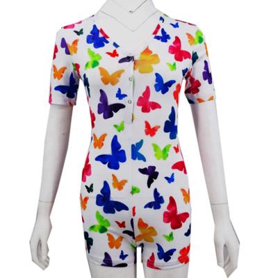 China 2020 QUICK DRY hot sale shortsleeve knit print Solid Onesie Jumper Pajama for women and kids for sale