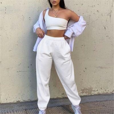 China New Fashion Anti-wrinkle Women's High Quality Winter Solid Color Leg Sport Tracksuit Women Jogger Pants Straight for sale