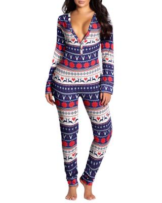 China Breathable China Manufacturer Customized Christmas Pajamas Printing Custom Adult Onesie For Women for sale