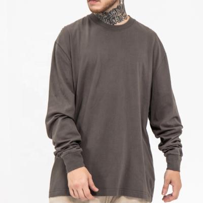 China Anti-pilling Cotton Oversized Long Sleeve Plain Empty Men's Plus Size T-Shirts Loose for sale