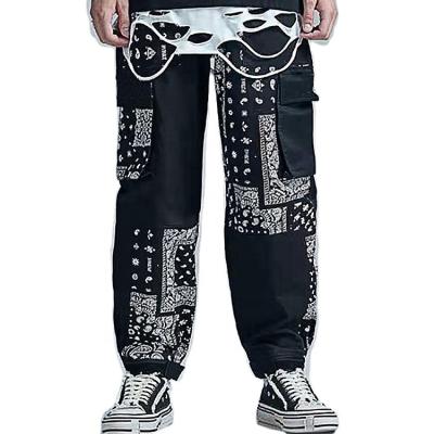 China New Fashionable Summer Men's Anti-wrinkle Paisley Print Long Pants Casual Bandana Cargo Pants for sale