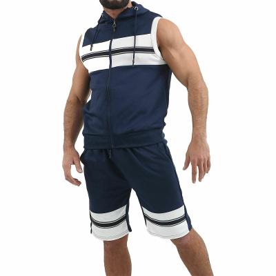 China Wholesale Custom Logo Mens Short Set Breathable Mens Shorts Sleeveless Jogger Sets for sale