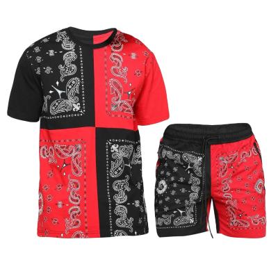 China Wholesale Mens Breathable Paisley Print Set Shirt And Shorts Mens Shorts Sets 2021 for sale