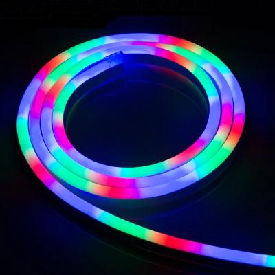 China Magic LANDSCAPE DC24V Color Directing Digital RGB Accessible Colorful LED Neon Flex Rope Light for sale