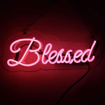 China Happy Birthday Custom Neon Sign Multicolor Hanging Wall Mounted RGB Led Neon Light Strip Blessed Custom Neon Light Signs for sale