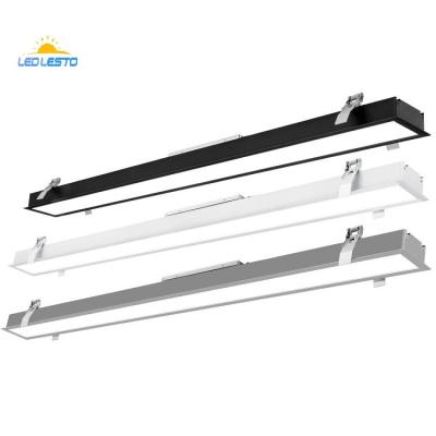 China Aluminum Desk Linear Trunking Lights 80w Seamless Connection Dimmable Led Recessed Ceiling Light for sale