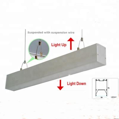 China Hotel Housing Aluminum Pendant Side Lighting 50w 70w Double Down Led Linear Light For Home Hotel Bedroom for sale