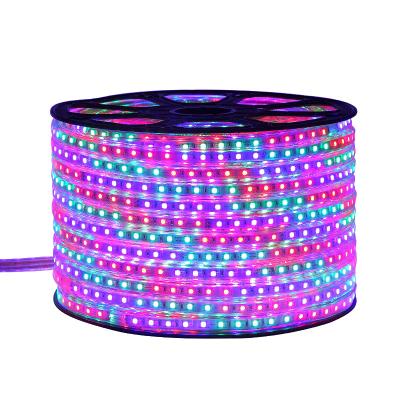 China Waterproof Flexible Led Strip Light Lighting AC110V 220V SMD5050 IP67 Decoration RGB Color Changing LED Strips for sale