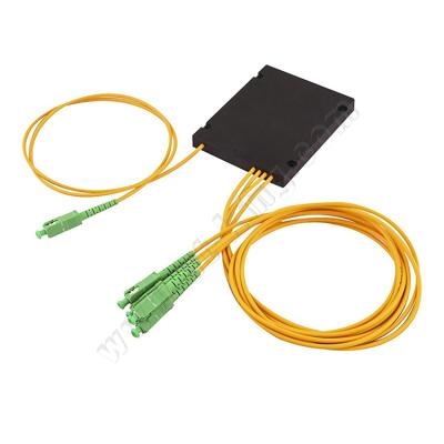 China FTTH FTTX Solution Custom Printed Fiber Optic Core 4 With SC APC Connector ABS BOX 1X4 PLC Splitter for sale