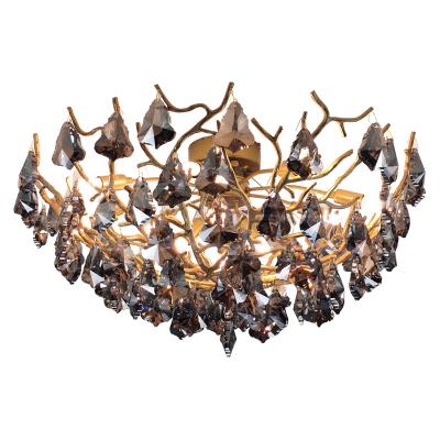 China Cheap Oval Black Crystal Chandelier Chandelier Bedroom Ceiling Light Living Room Balcony Modern Crystal Purpose Modern K9 Chandelier for sale