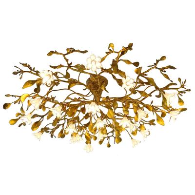 China Fancy Modern European Flower Ceiling Lights Living Room Round Ceiling Lamp Lights for sale