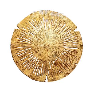 China Lotus Leaf Wall Lamp Decoration Copper Living Room Wall Combination Modern Luxury Modern Staircase Led Wall Lights Bedroom Sconces for sale