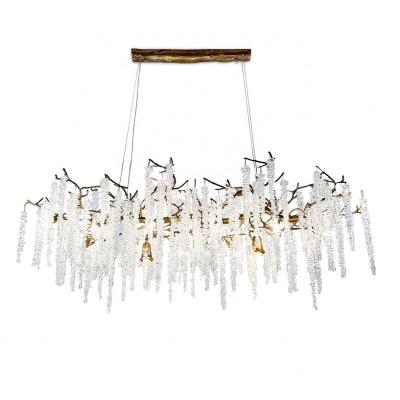 China Modern Hot Sale Italian Luxury Large Rectangle Led K9 Crystal Chandelier For Hotel Lighting for sale