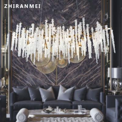 China Modern Luxury Rectangle Large K9 Led Italian Modern Crystal Chandelier For Hotel Lighting for sale