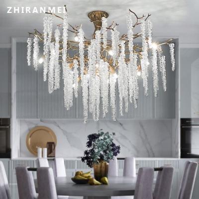 China Modern Living Room Bedroom Tassel Around Gold Modern Crystal Home Chandelier Ceiling Light for sale