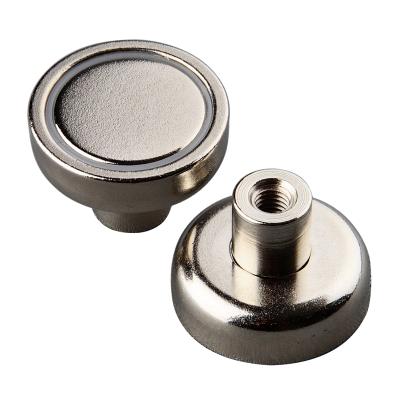 China Silver Fridge Male Thread M4 Super Strong Prices Best Around Stud M4 D20mm Tiny Neodymium Magnet Magnetic Materials for sale