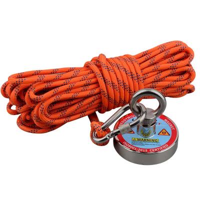 China Super Strong Fishing Magnet Set Materials D60mm 180KG Claw Rope Strong Magnetic Search Vertical Neodymium N52 for sale